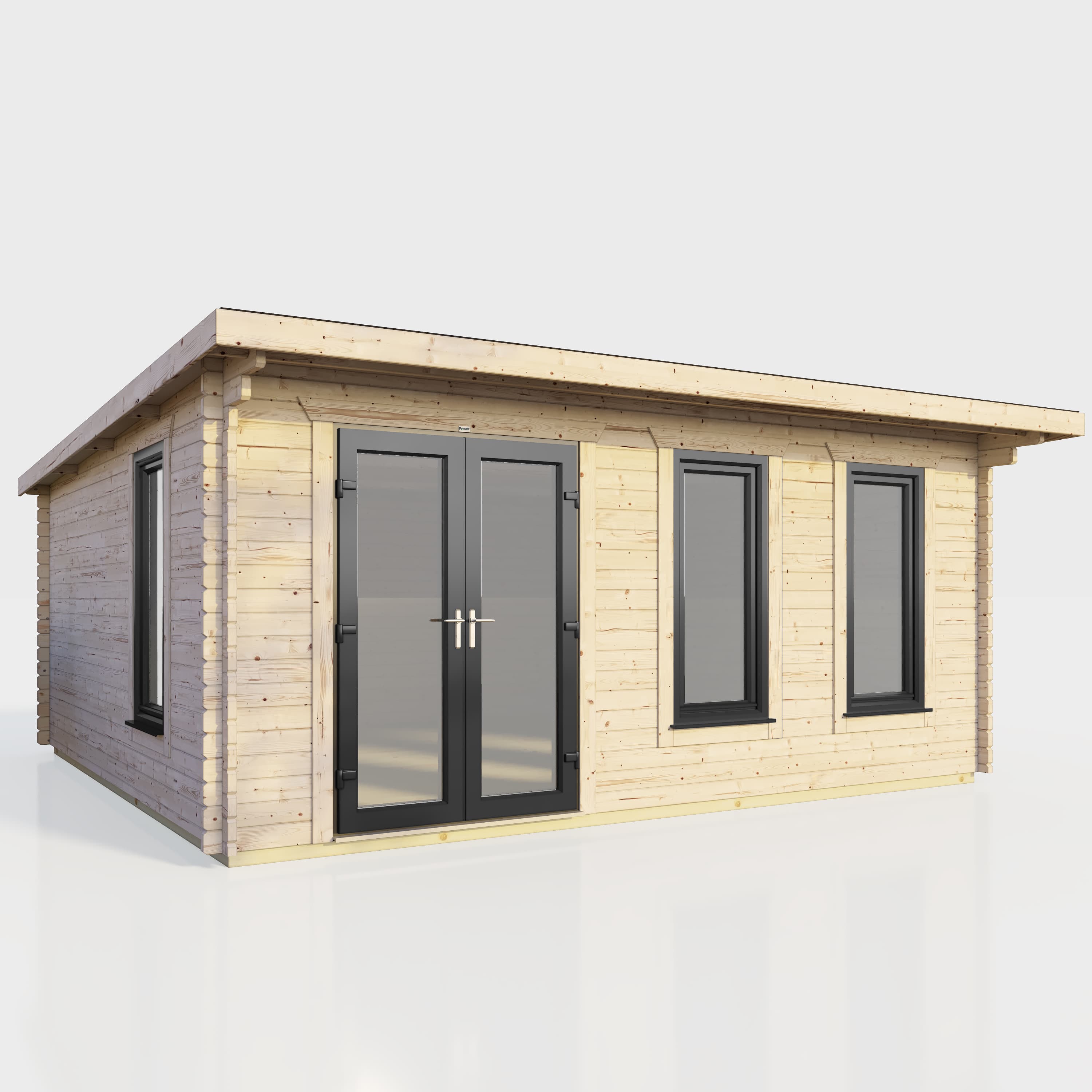 Powersheds 18 x 14 Power Pent Log Cabin Left Doors