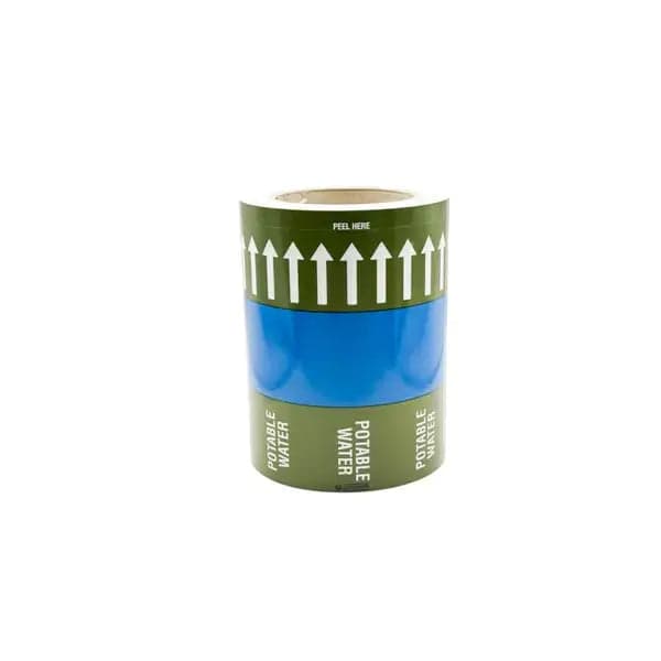 Pipemark 275mm x 33m Pipeline Identification and Flow Direction Self Adhesive Label (Roll) Indoor