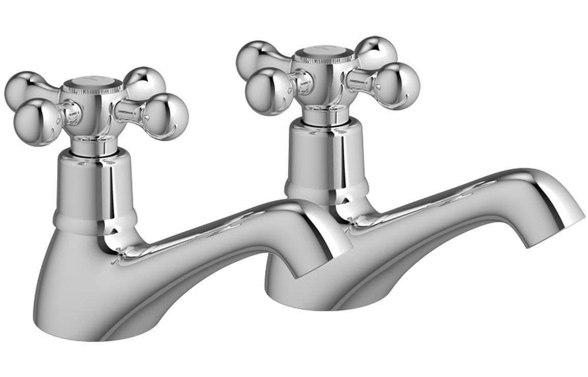 Kingsbury Bath Pillar Taps - Chrome