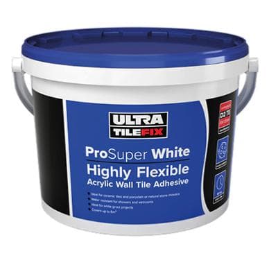 Ultra Pro Super White: Highly Flexible Acrylic Wall Tile Adhesive 15kg