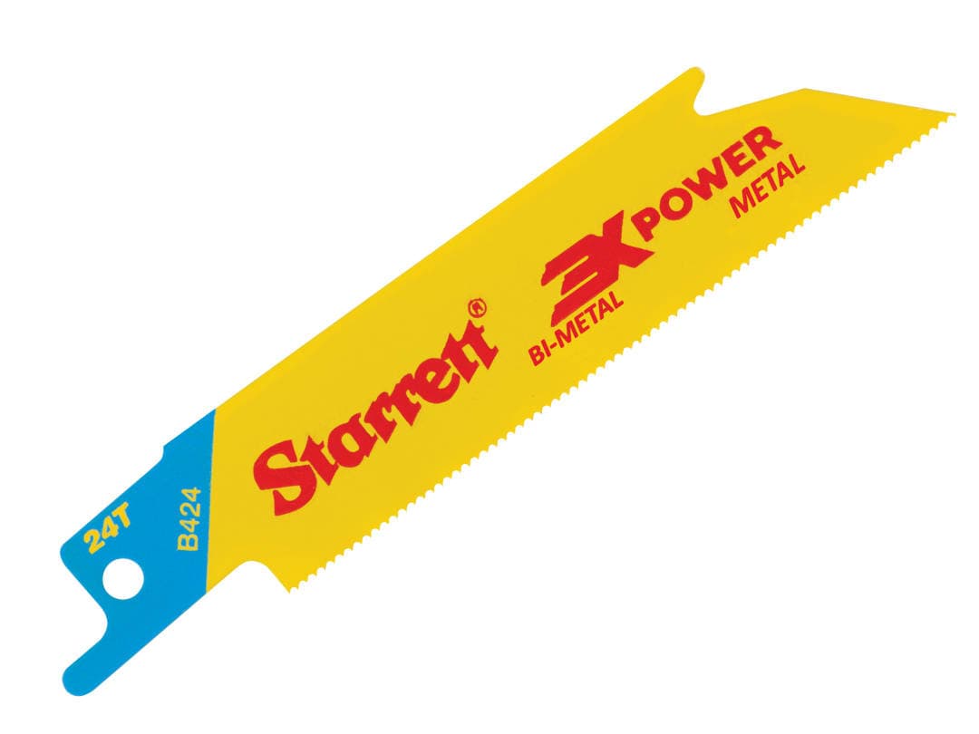 Starrett B424-5 Bi-Metal Reciprocating Blade, Metal Straight 100mm 24 TPI (Pack 5) B424-5