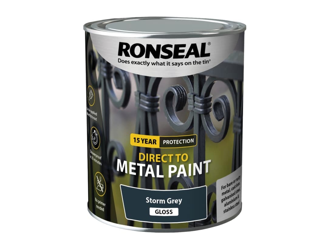 Ronseal Direct to Metal Paint Storm Grey Gloss 750ml 39207