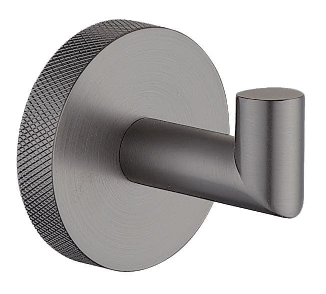 Kensington Knurled Robe Hook - Gunmetal Grey