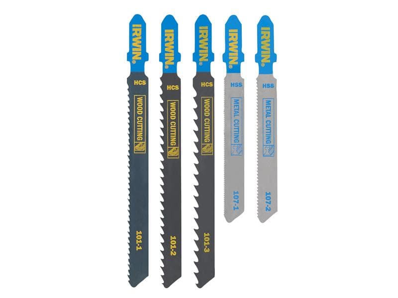Irwin® IW1014501 Hcs/Hss T-Shank Jigsaw Blade Set 5 Piece