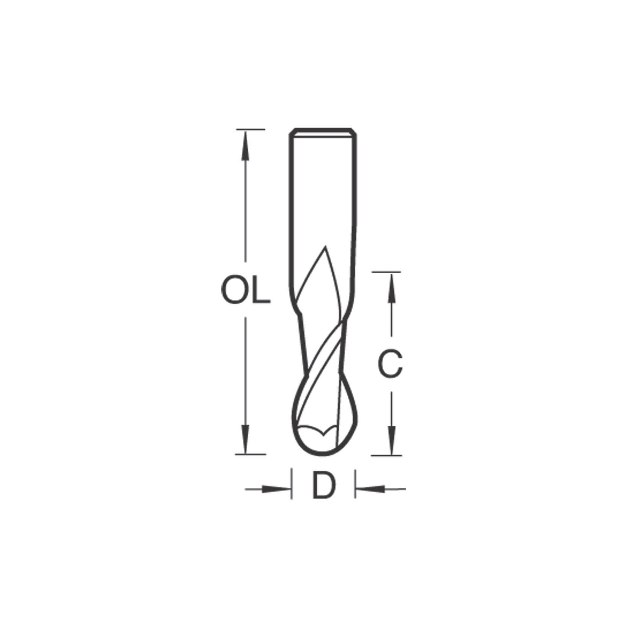 Trend Bullnose Spiral Up-Cut 4Mm Diameter Pk 1 CNC/303X4STC