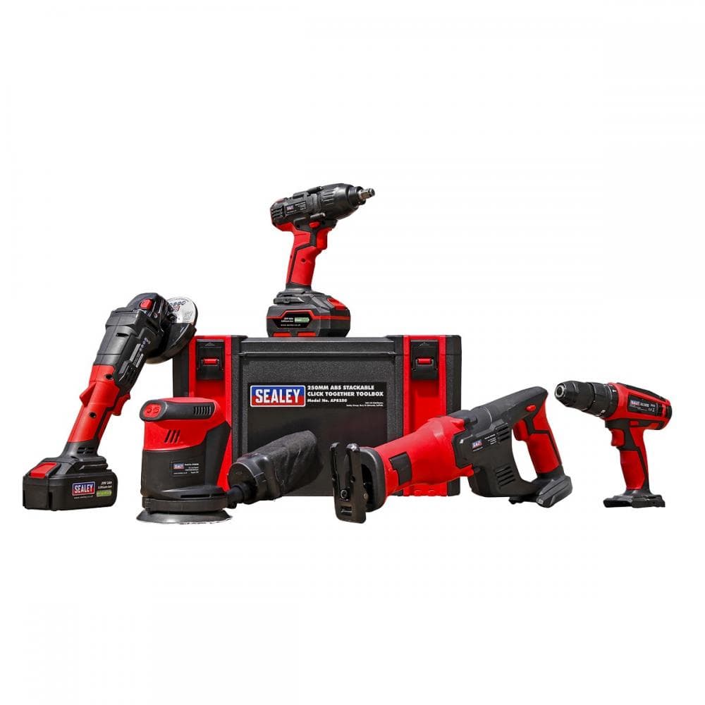 Sealey CP20VCOMBO2 5 X 20V Sv20 Series Cordless Tool Combo - 2 Batteries