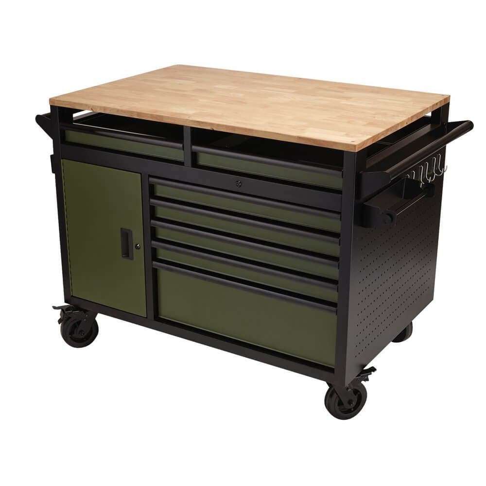 Bunker 08269 ® Multi-Functional Workbench Roller Tool Cabinet 14 Drawer 48in Green each 1