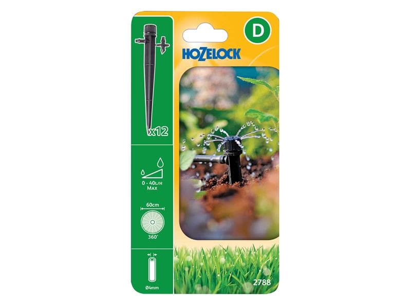 Hozelock 100-001-374 2788 End Of Line Adjustable Mini Sprinkler On Stake 4Mm (Pack 12)
