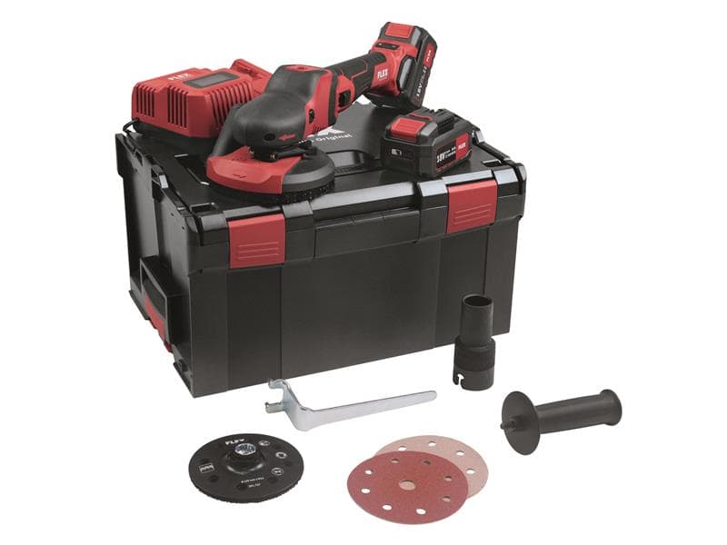 Flex Power Tools 504157 Se 125 18.0-Ec/5.0 Set Supraflex Sander 18V 2 X 5.0Ah Li-Ion