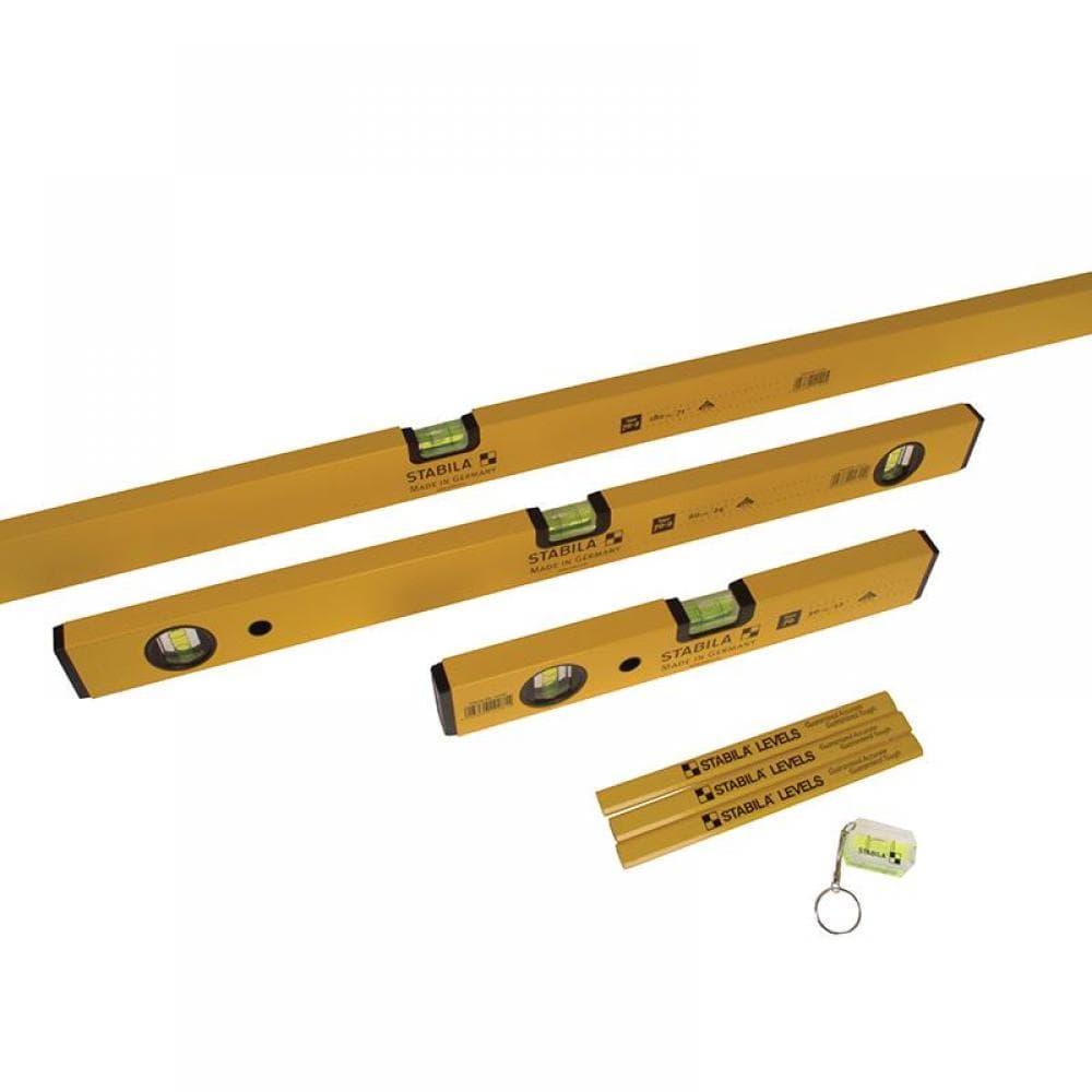 Stabila 14955 70-2 Double Plumb Spirit Level Pack 30Cm 60Cm & 180Cm