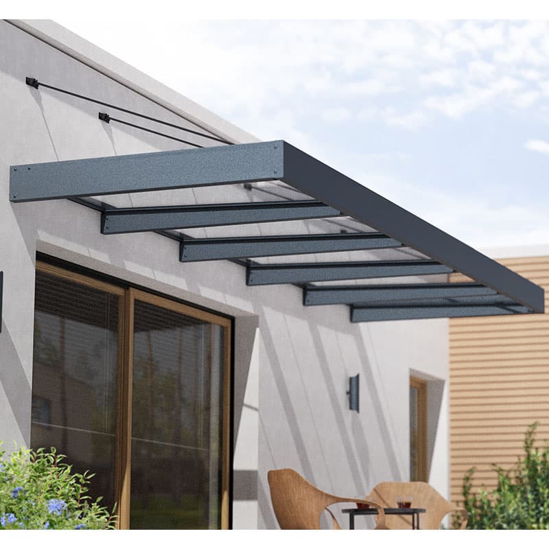 15â5 x 4â7 Palram Canopia Sophia XL 5000 Grey Clear Door Canopy (4.71m x 1.4m)