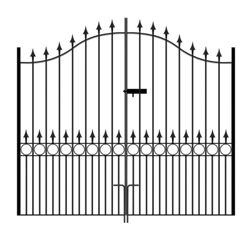 Balmoral Tall Bow Top Double Metal Driveway Gates 2438mm GAP x 2082mm High Zinc & Powder BAZP91