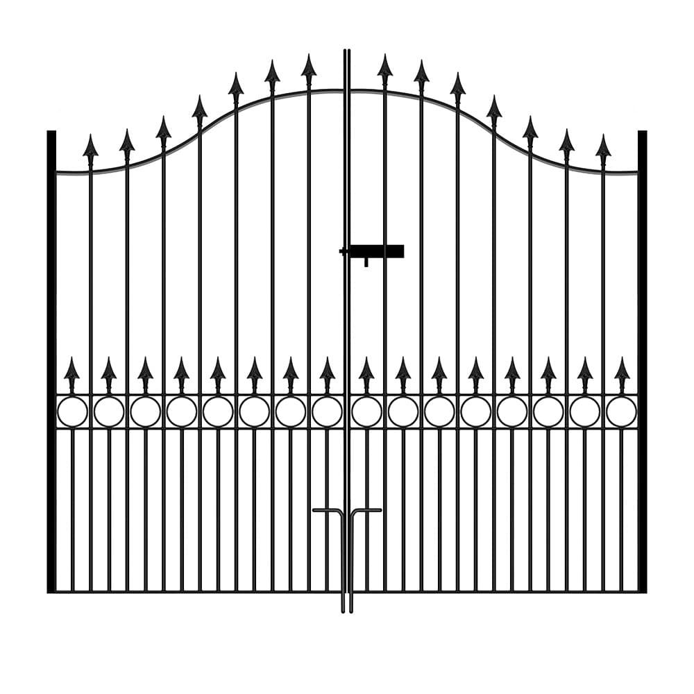 Burbage Iron Craft Balmoral Tall Bow Top Double Metal Driveway Gates 2438mm GAP x 2082mm High Zinc & Powder BAZP91