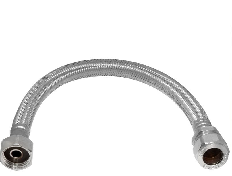 No Brand Silver Brass Compression x 1/2 Inch Tap Connector, 15x300mm