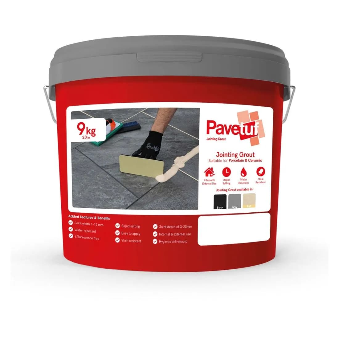 Pavetuf Jointing Grout Buff 9Kg Tub
