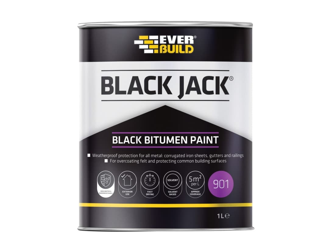 Everbuild Sika 901 Black Bitumen Paint 1L 852657