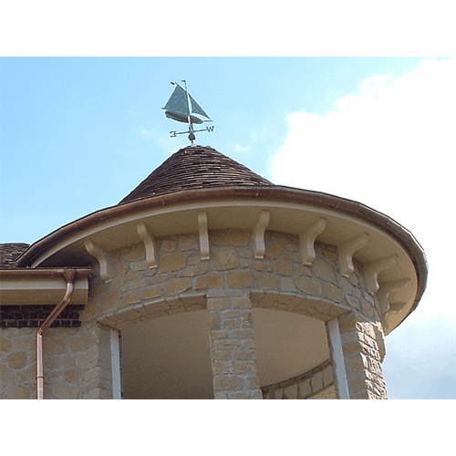Copper Large Half Round Gutter Radius - Price Per Linear Meter