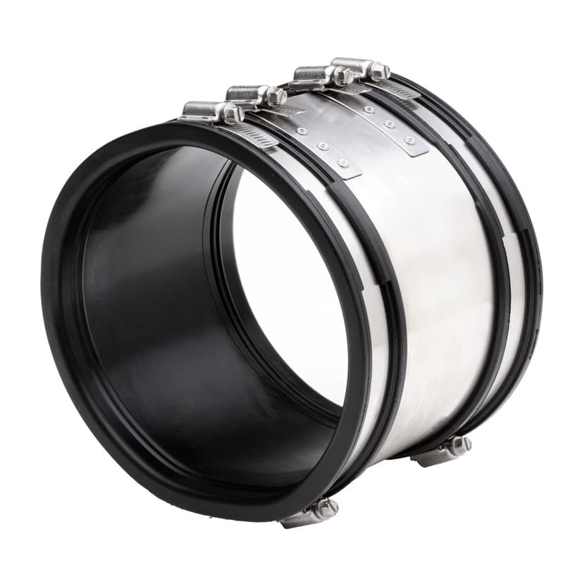Drainage Flexible Coupling Straight with Metal Wrapped Body - 175mm - 200mm