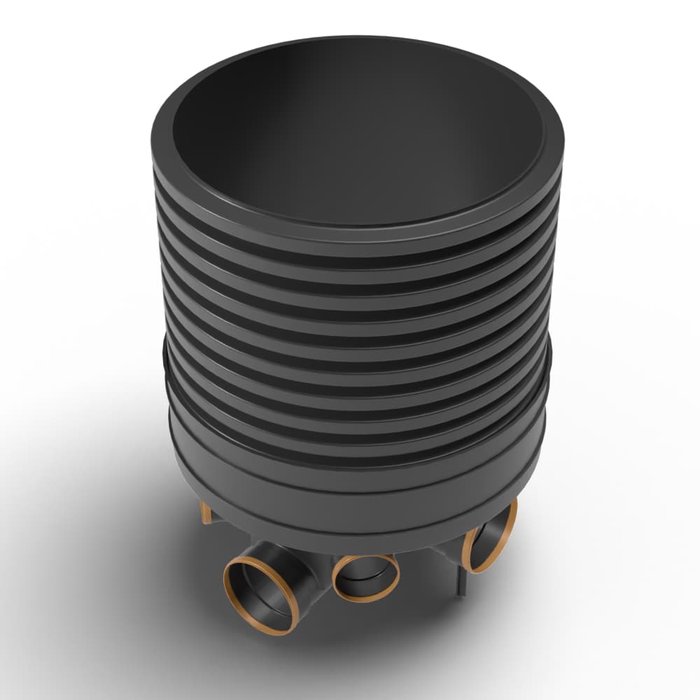 Inspection Chamber Set - 600mm Diameter x 1050mm Depth with 160mm Channel & 110mm Inlets