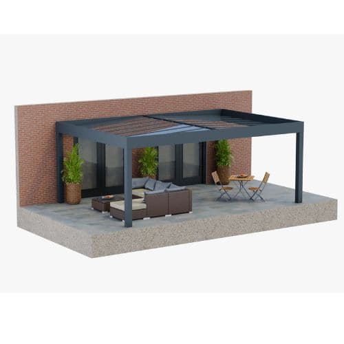 Simplicity Free Apex Aluminium Pergola - 4000mm x 3000mm Rectangle - Black