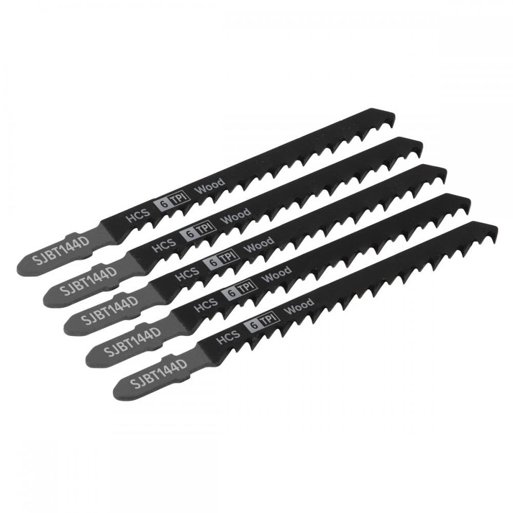 Sealey SJBT144D Jigsaw Blade General Wood 100Mm 6Tpi - Pack Of 5