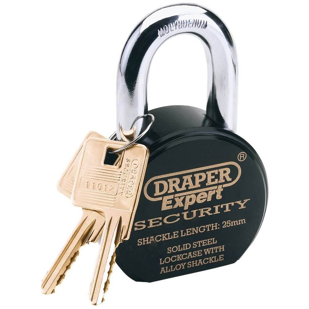 Draper Expert 64206 Heavy Duty Stainless Steel Padlock And 2 Keys 63 X 25Mm each