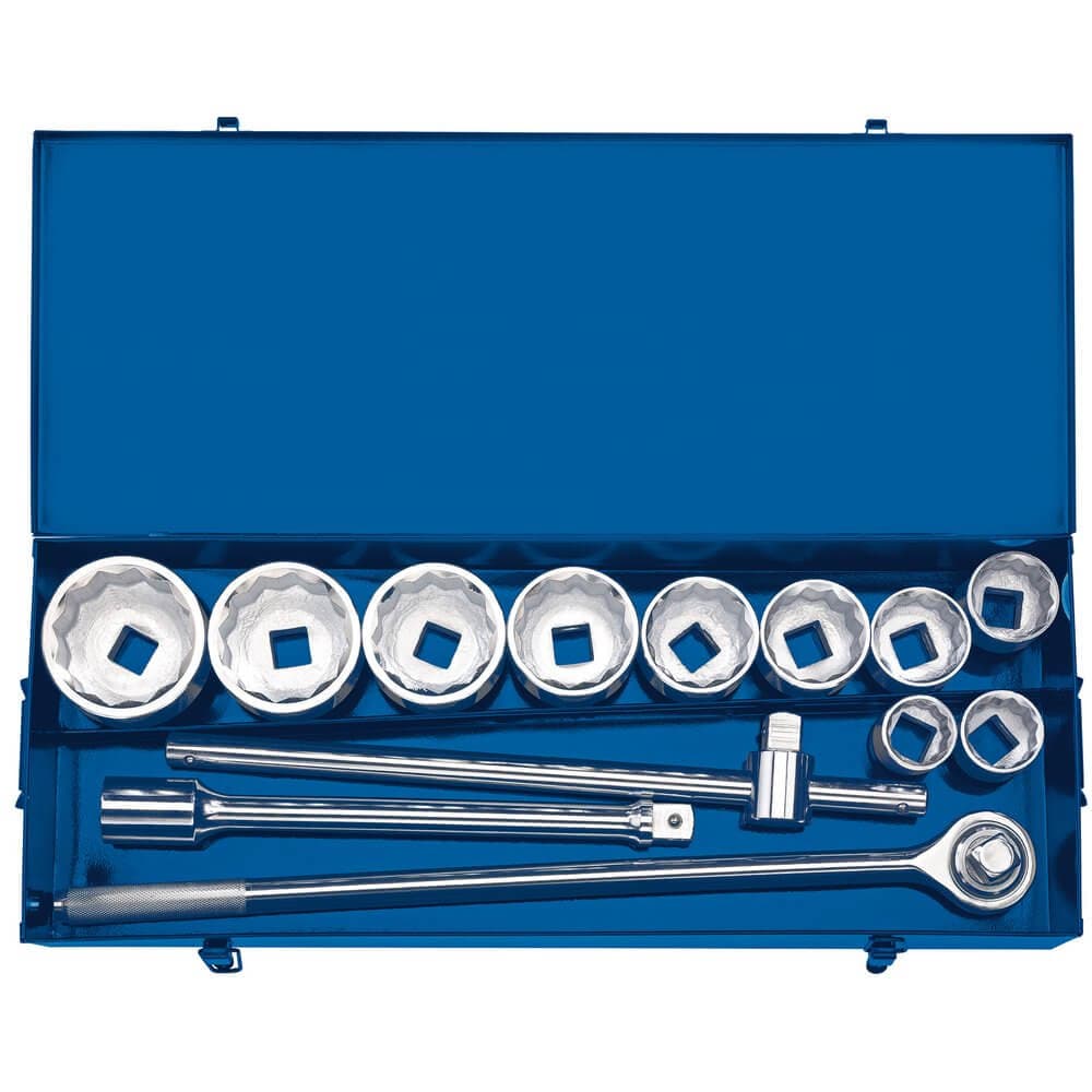 Draper 16441 Metric Socket Set In Metal Case 1in Sq. Dr. (13 Piece) per set
