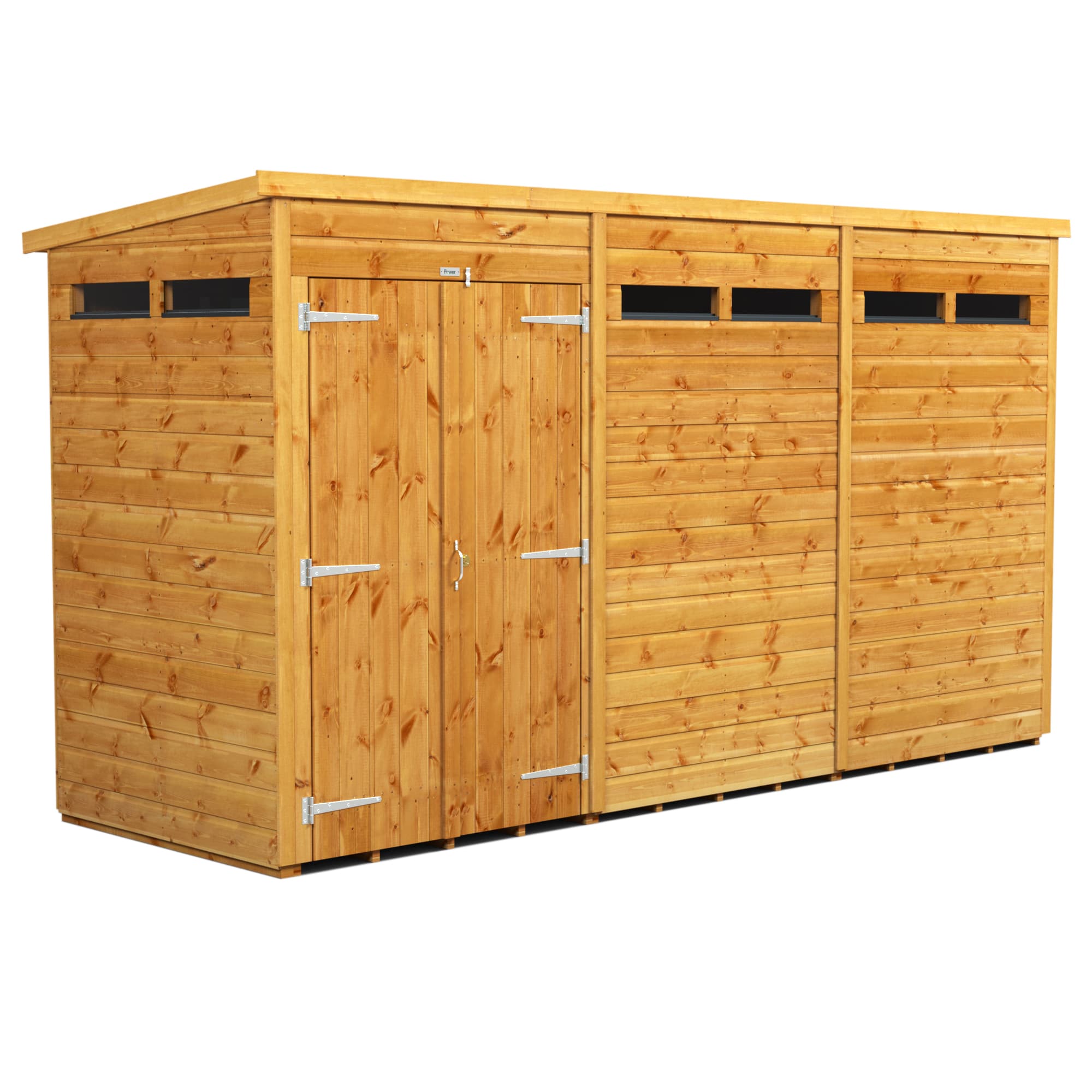 Powersheds 12 x 4 Power Pent Double Door Security Shed