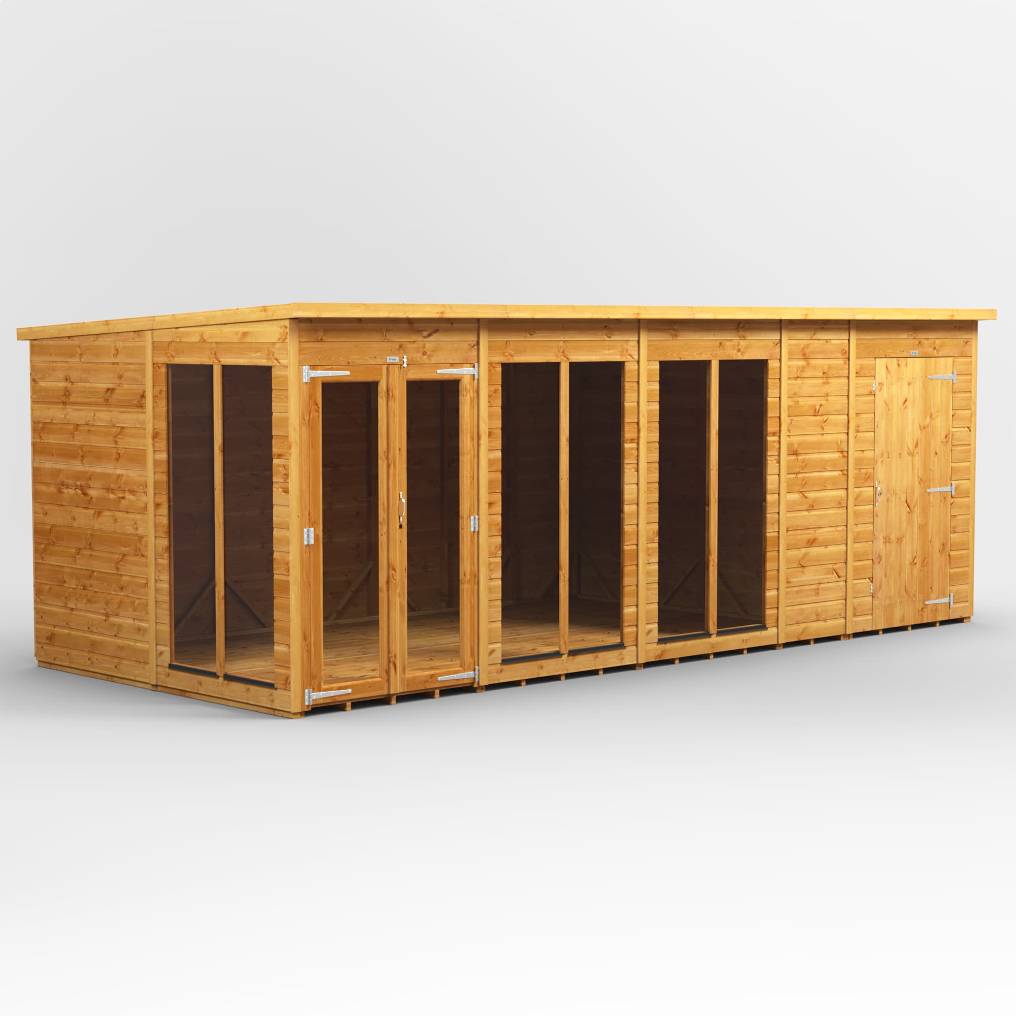 Powersheds 18 x 8 Power Pent Summerhouse With 4ft Side Store