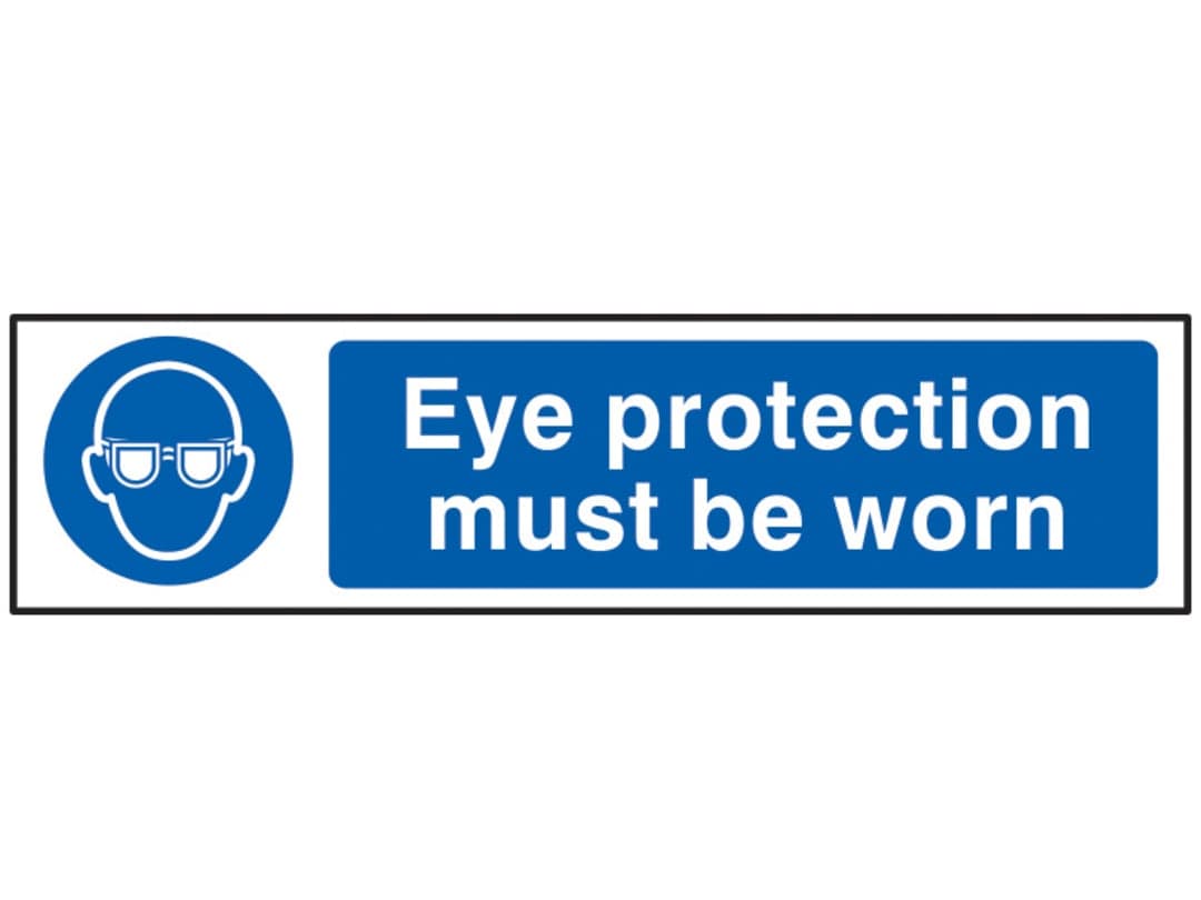 Scan Eye Protection Must Be Worn - PVC Sign 200 x 50mm 5001