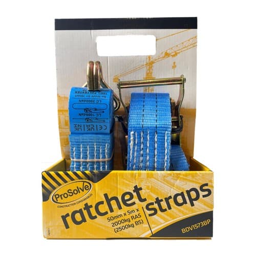 ProSolve Ratchet Strap - 2000kg - 50mm x 5mtr Blue
