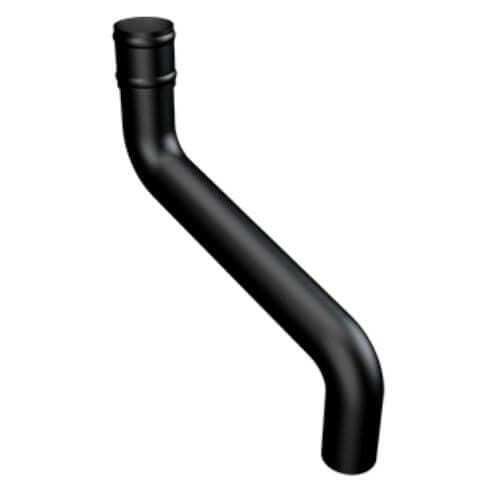 Cast Aluminium Round Downpipe 2 Part Swan Neck - 76mm to 400mm Black (9005 Leatherette)