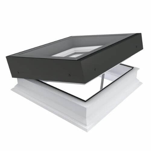 Type Z Manual Opening Flat Roof Window Straight Finish - 900mm x 1200mm Double Glazed Black