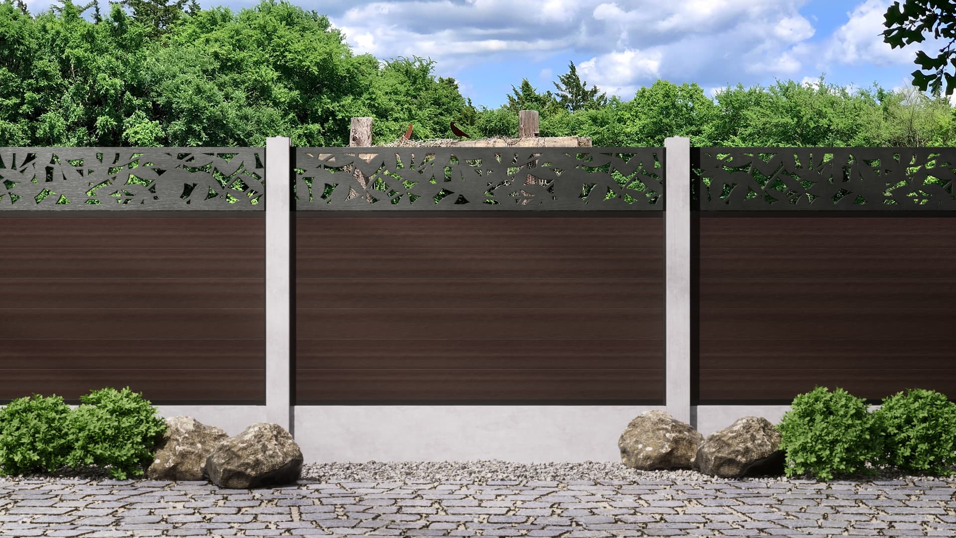1.2m – Walnut – Amsterdam Decorative Panel With Fence