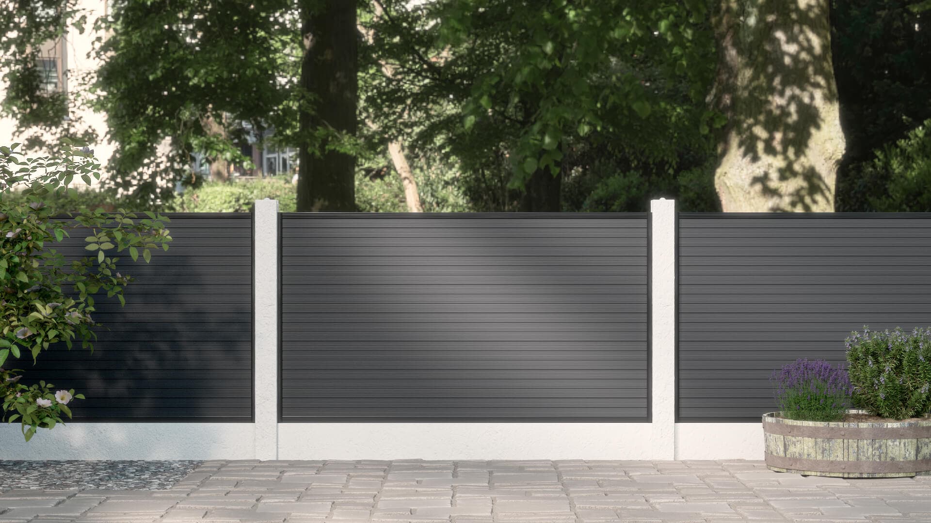 0.9m Black Composite Fencing