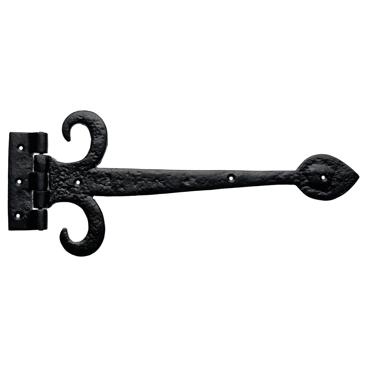 Gothic Iron Tudor Hinge - Antique Black - 385mm - Pair - Hardware Solutions