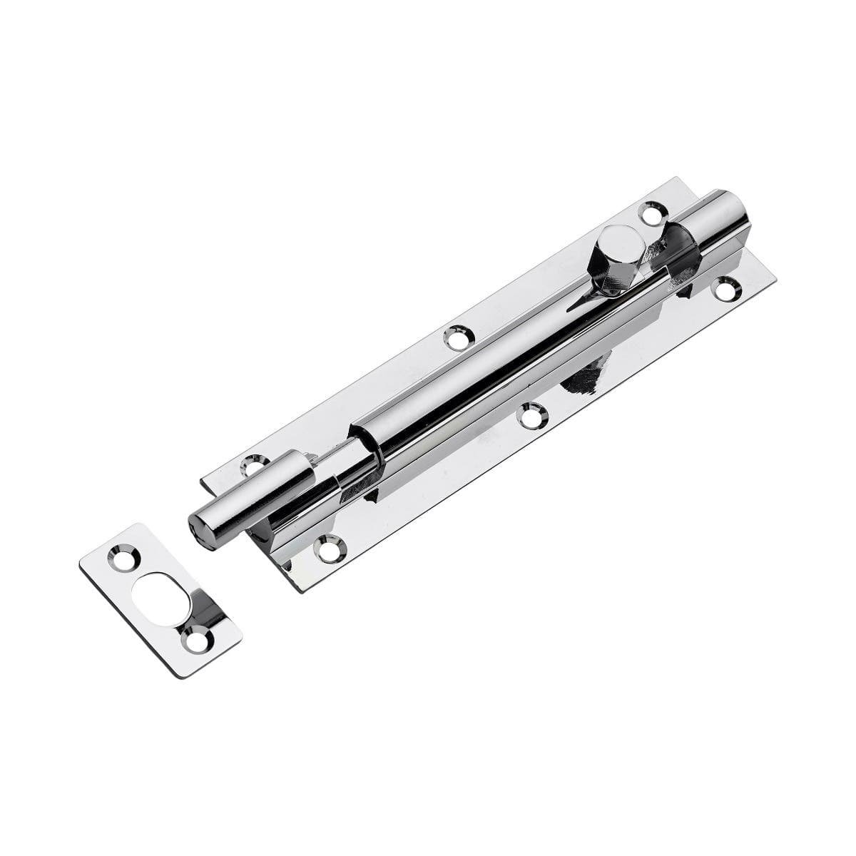 Necked Sliding Door Bolt - 152X38mm - Polished Chrome - Security Solutions