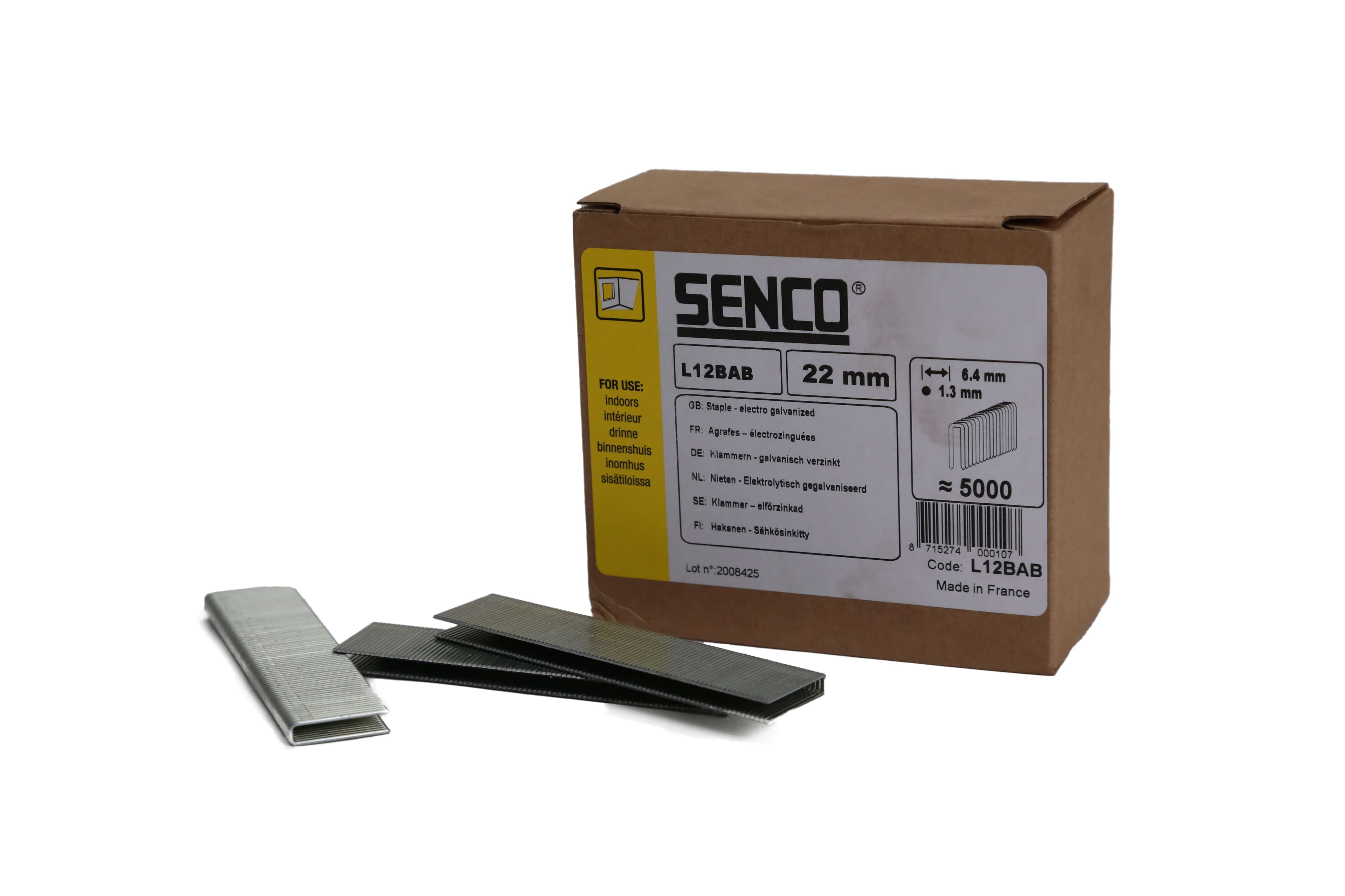 Senco L12BAB L Staple Galv ted 22Mm 18-Gauge Box 5000