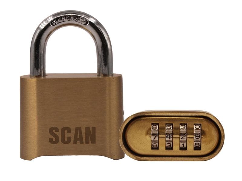 Scan ZA116-1 Brass Combination Padlock 50Mm