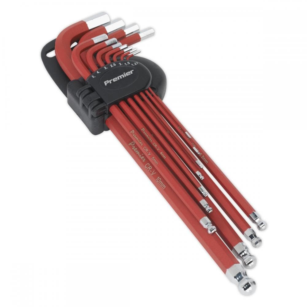Sealey AK7164 Ball-End Hex Key Set 11Pc Anti-Slip Extra-Long Metric