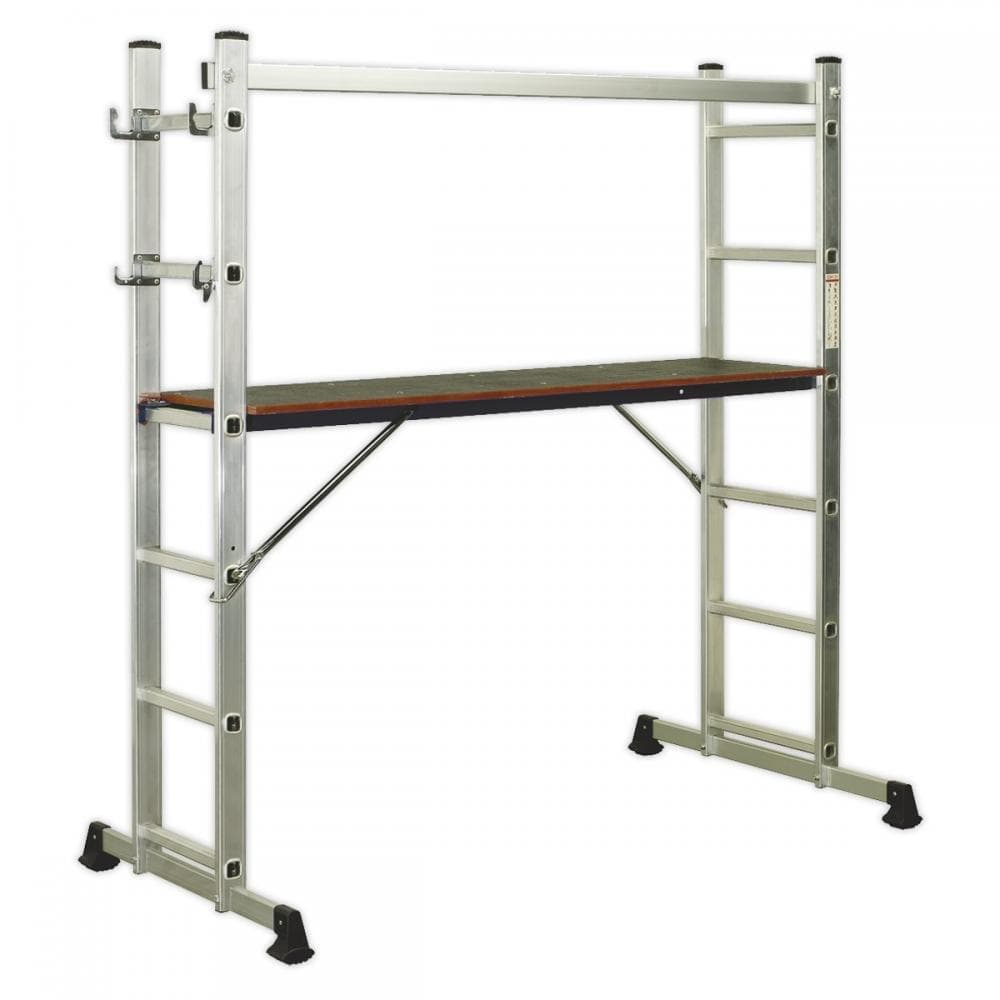 Sealey ASCL2 Aluminium Scaffold Ladder 4-Way En 131