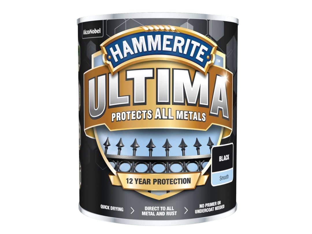 Hammerite Ultima Metal Paint Smooth Black 750ml 5362526