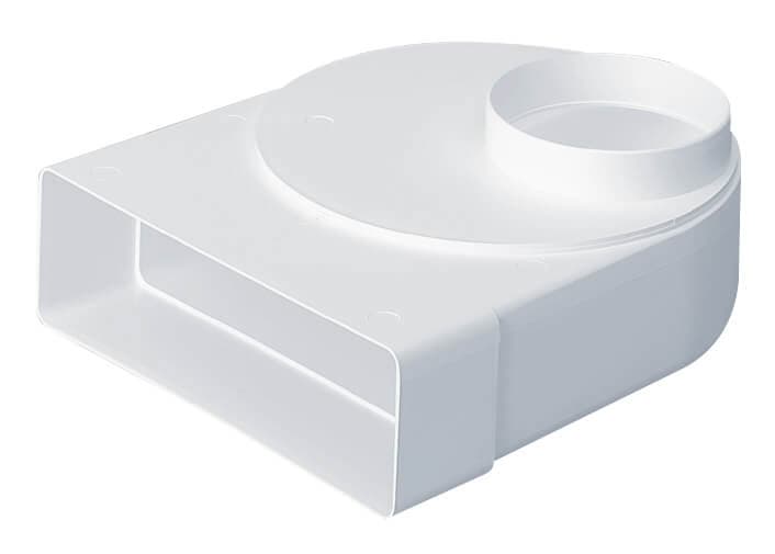 Monsoon Rectangular Ventilation Duct Elbow with 125mm Rotation Spigot - 204mm x 60mm