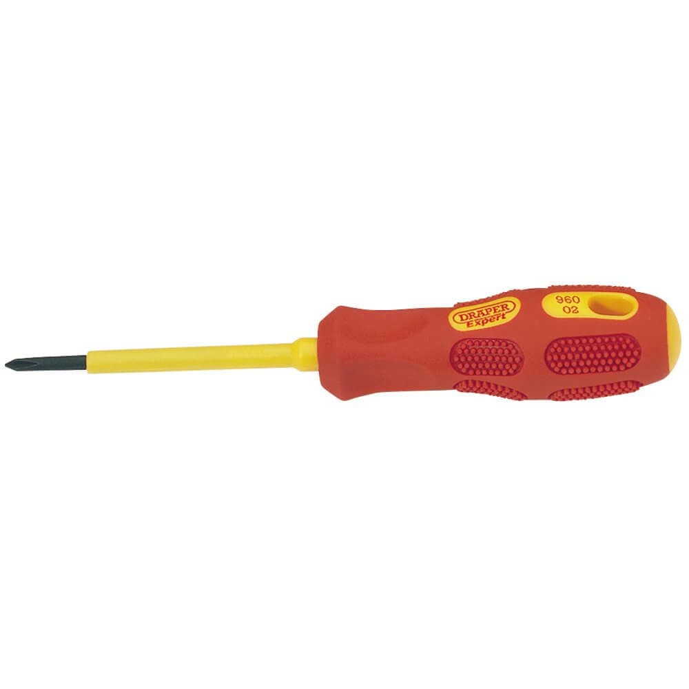 Draper Expert 69224 Vde Approved Fully Insulated Cross Slot Screwdriver No.0 X 60Mm (Sold Loose) each