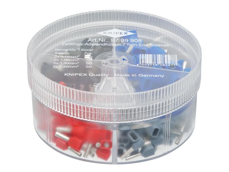 Knipex Insulated Twin Wire Ferrules Assortment Box 200 Piece 97 99 908