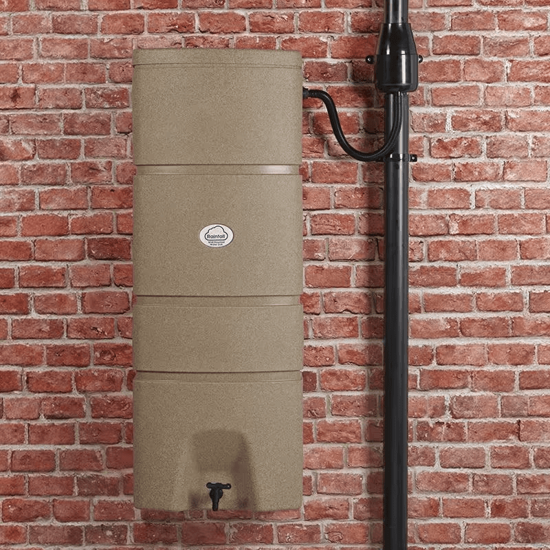 Medium 160L Rainfall Wall Mounted Water Butt in Sandstone Effect