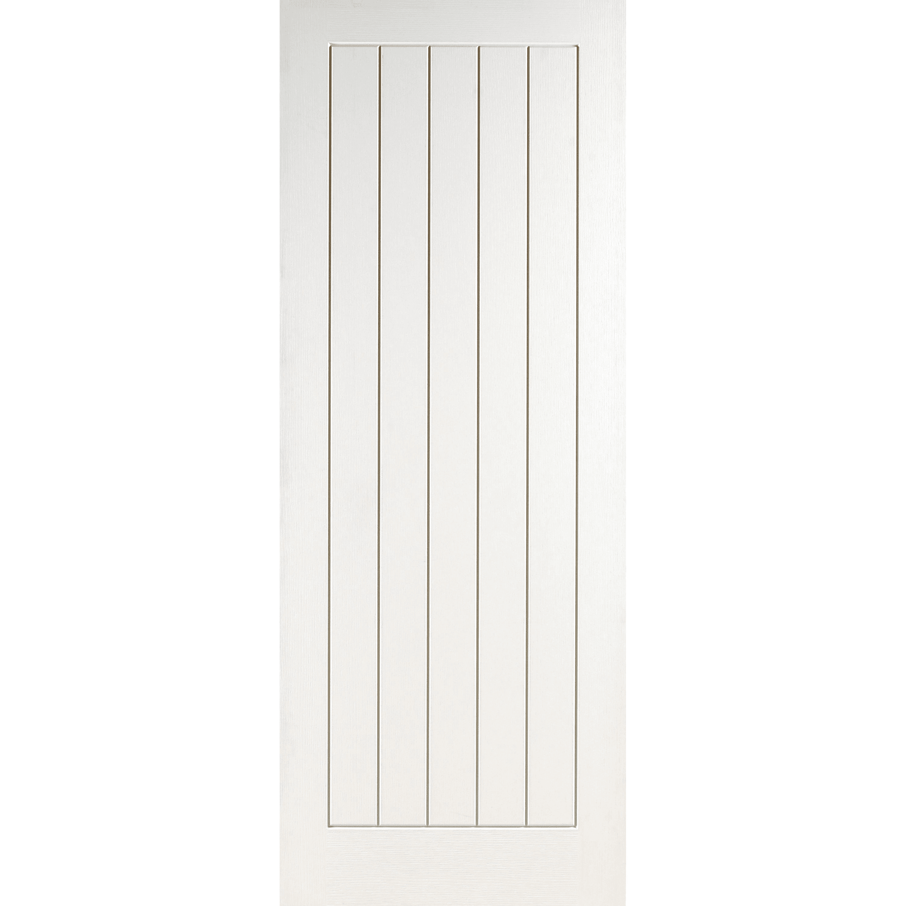 White Primed Suffolk Timber Grained FD30 Fire Door, 1981x838x44mm