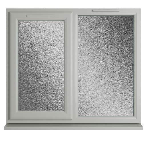 Crystal Double Glazed uPVC Window Agate/White Left Hung 1115mm x 1190mm Obscure