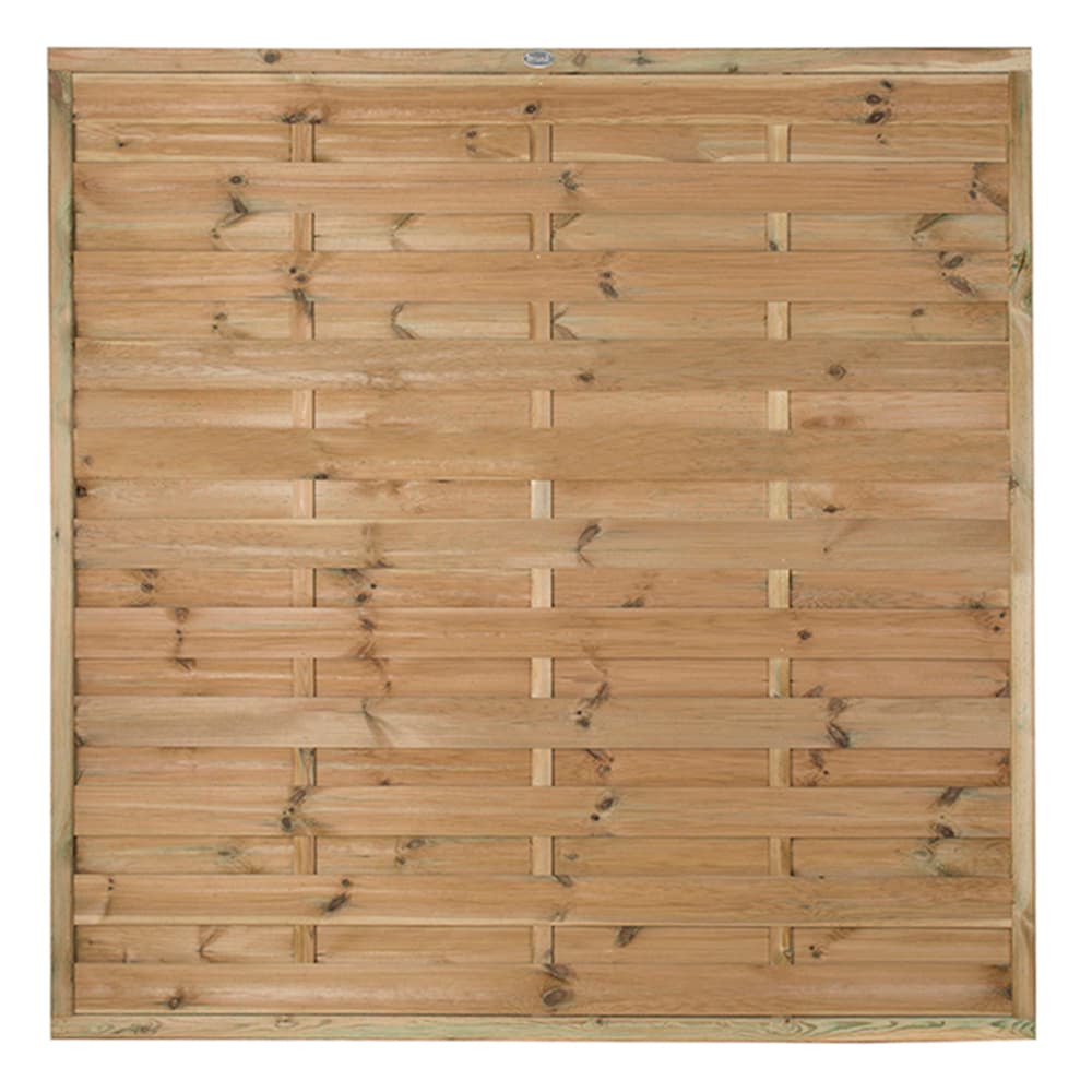 Forest Garden Natural Timber Pressure Treated Decorative Europa Plain Fence Panel 5 Pack, 6x6ft