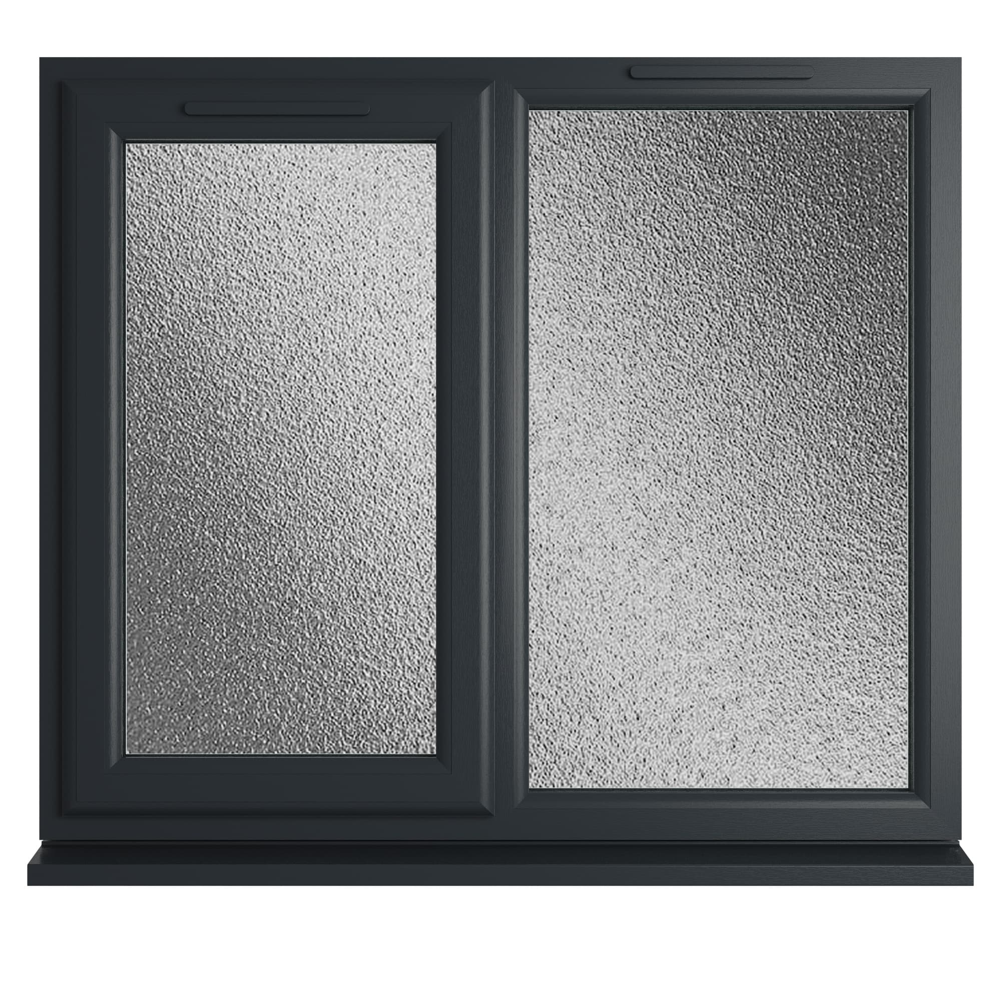 Crystal Double Glazed uPVC Window Grey/White Left Hung 1190mm x 1040mm Obscure